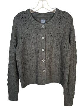 Gap Black Cardigan Cotton Polyester Nylon Wool Alpaca Blend New with Tag
